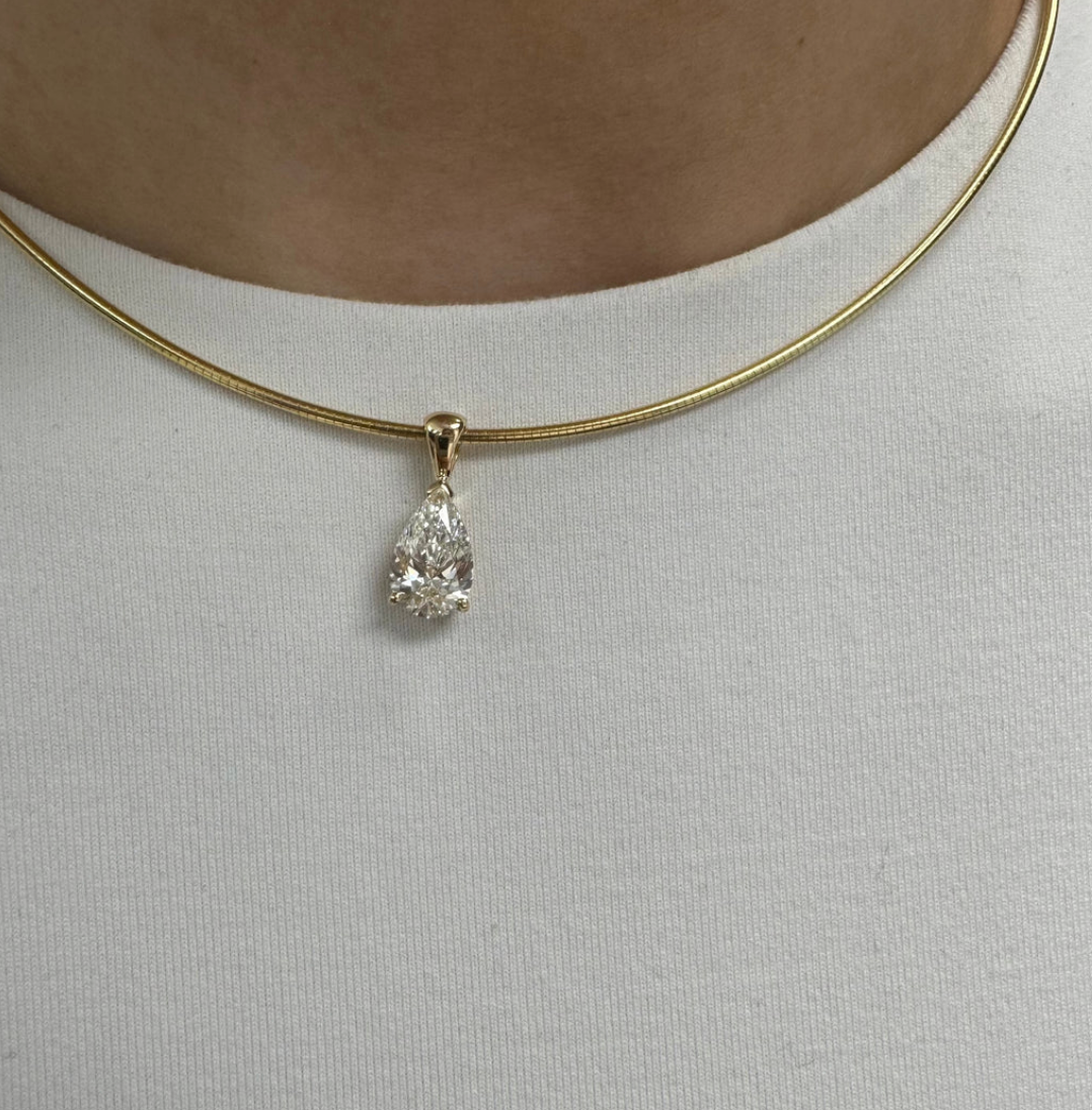 PEAR OMEGA NECKLACE