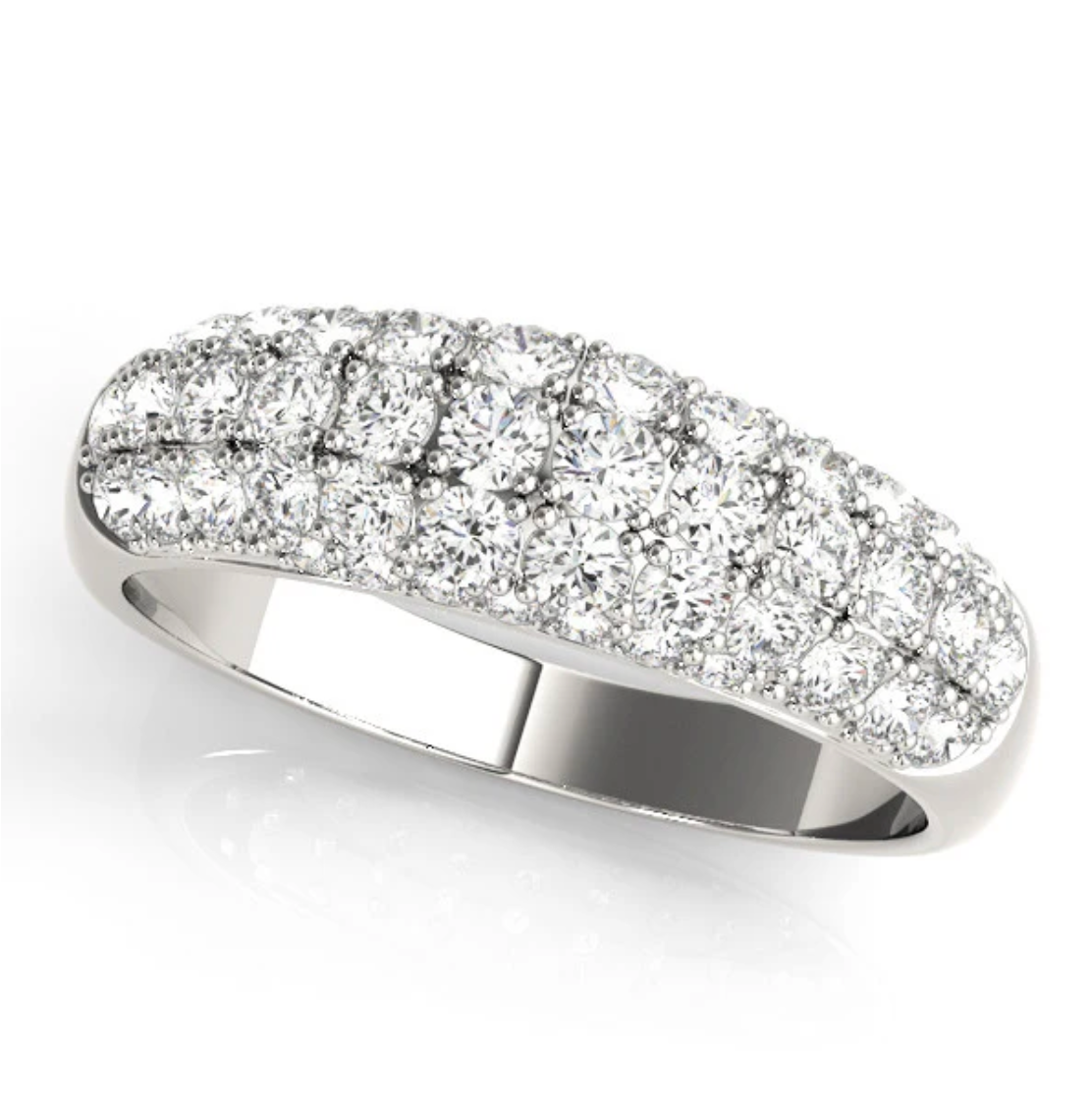 ROUND THREE ROW WEDDING BAND