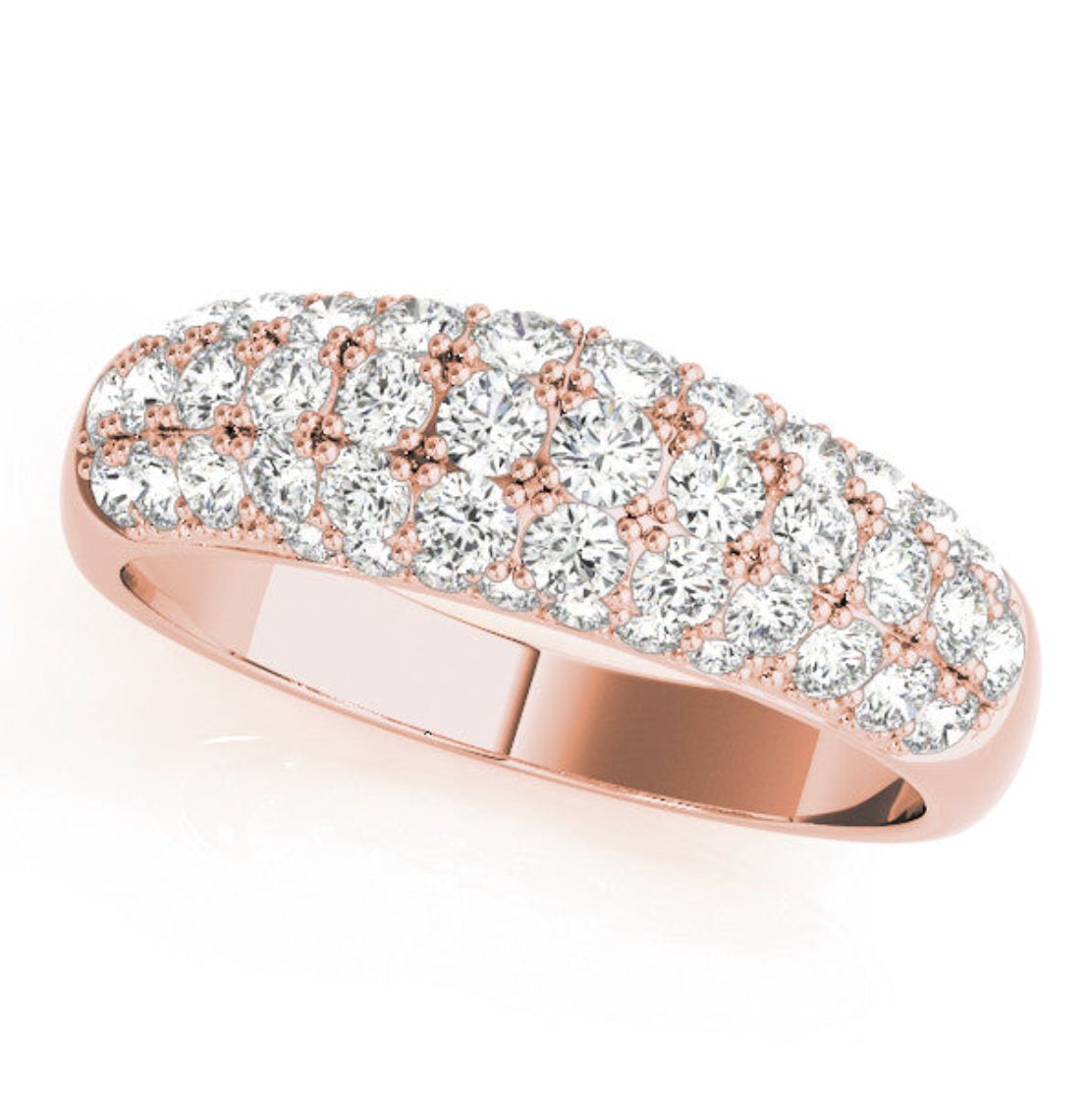 ROUND THREE ROW WEDDING BAND
