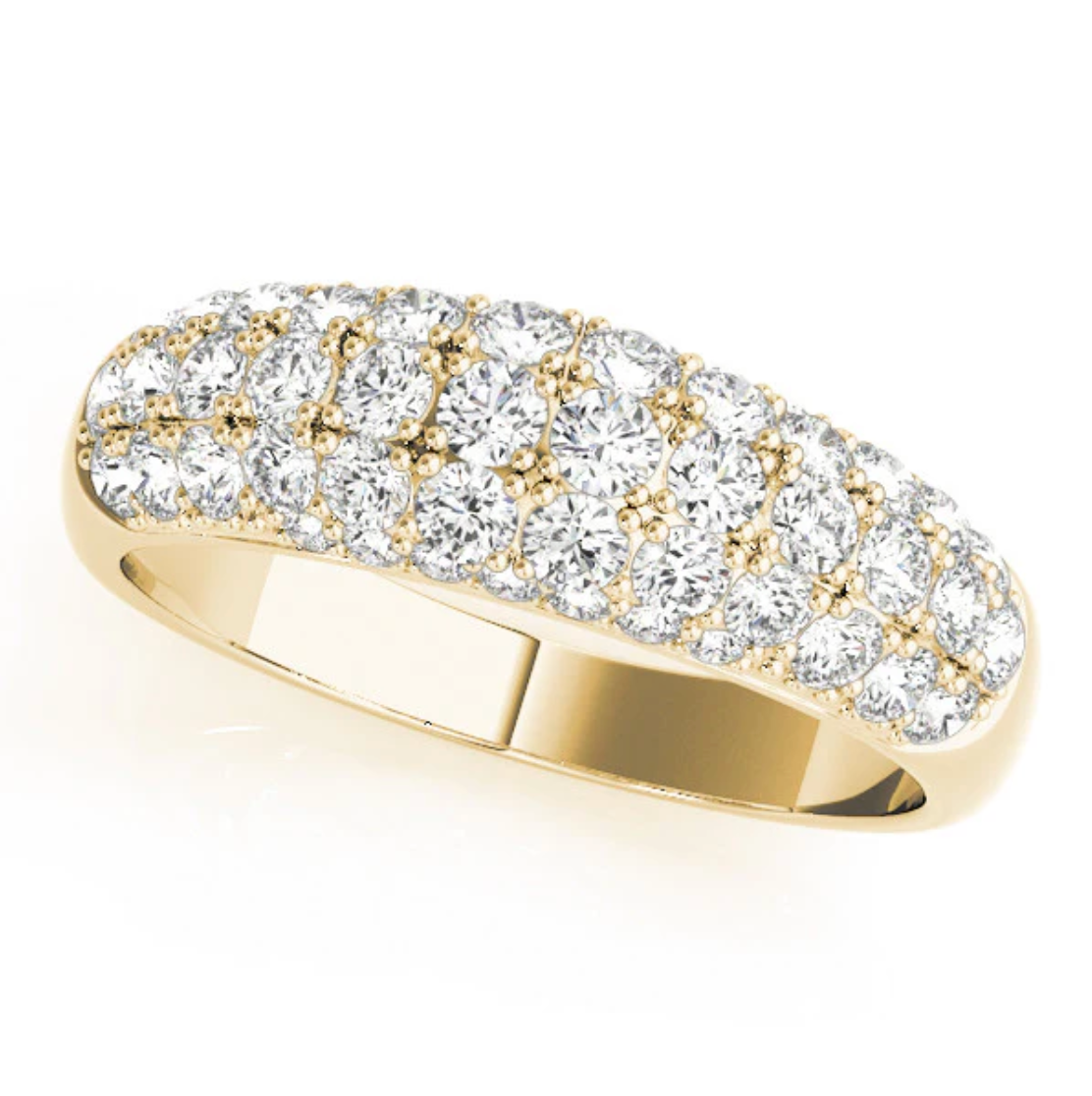 ROUND THREE ROW WEDDING BAND