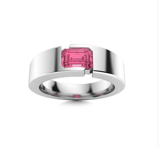 Pink Tourmaline Wedding Ring