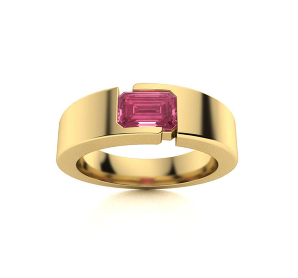 Pink Tourmaline Wedding Ring