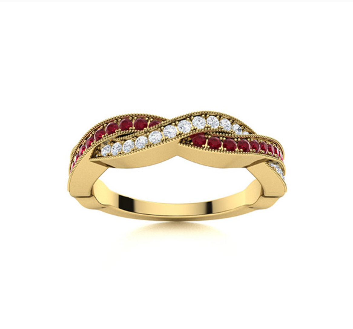 Diamond and Ruby Wedding Ring