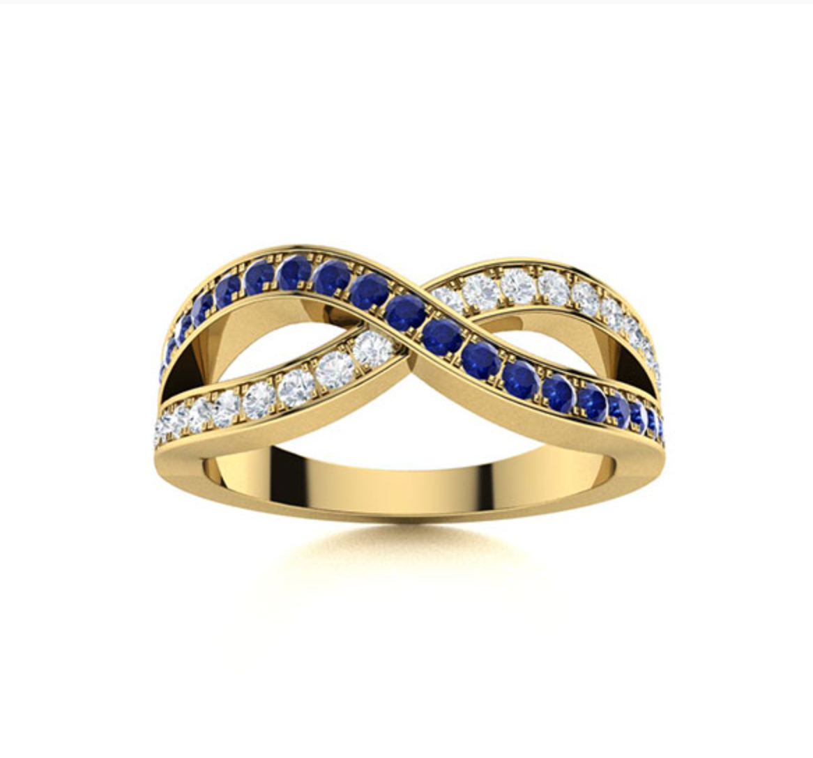 Sapphire and Diamond Wedding Ring