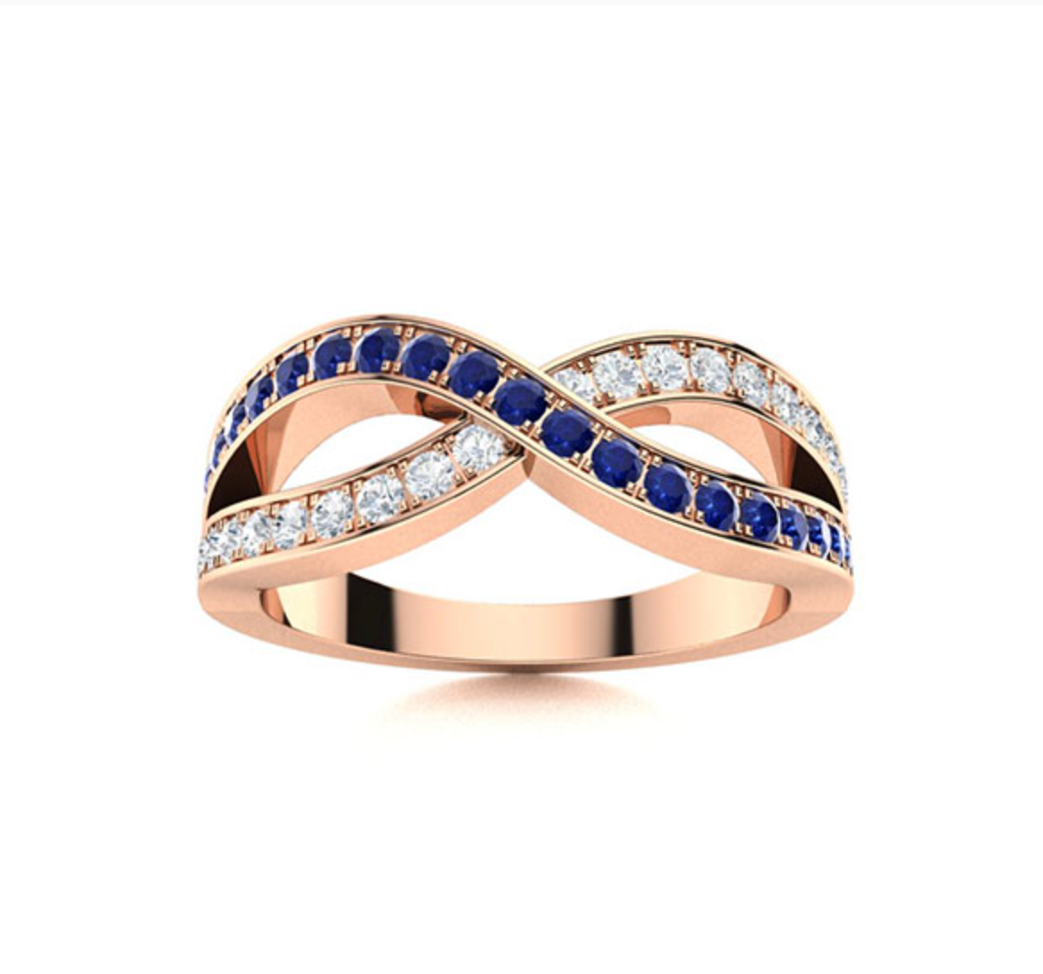 Sapphire and Diamond Wedding Ring