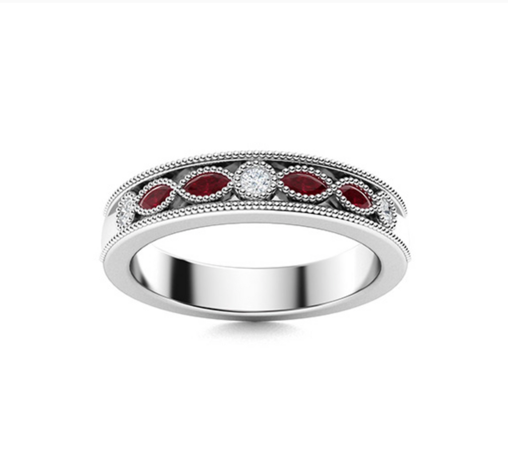 Ruby and Diamond Wedding Ring
