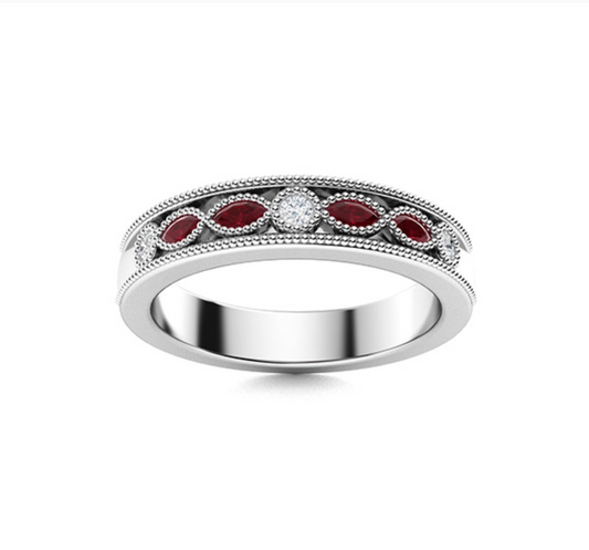 Ruby and Diamond Wedding Ring
