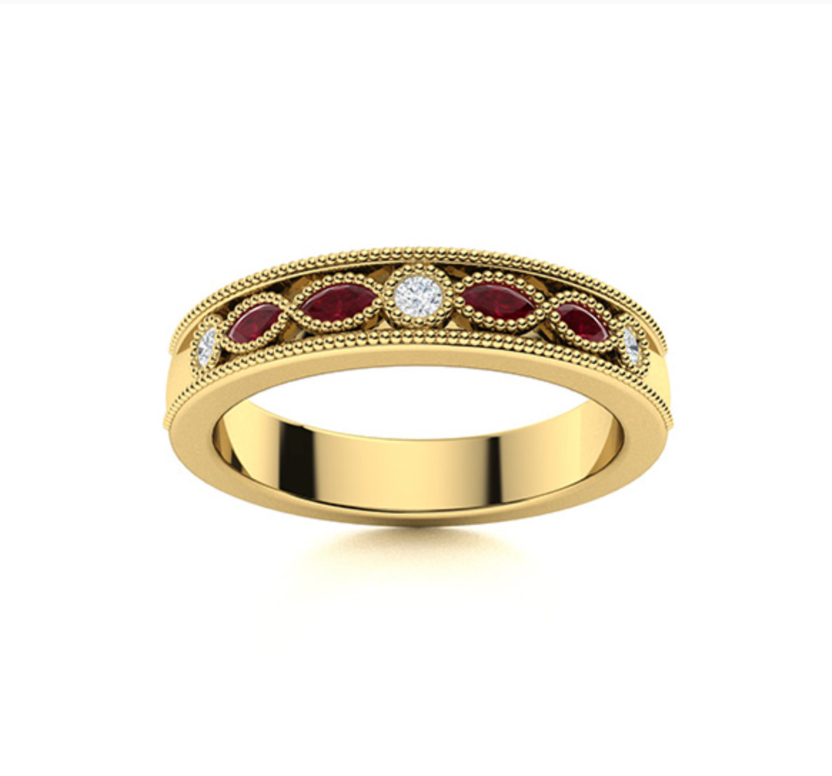 Ruby and Diamond Wedding Ring