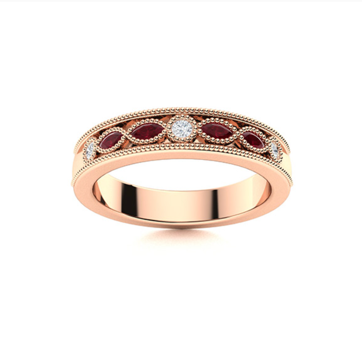 Ruby and Diamond Wedding Ring