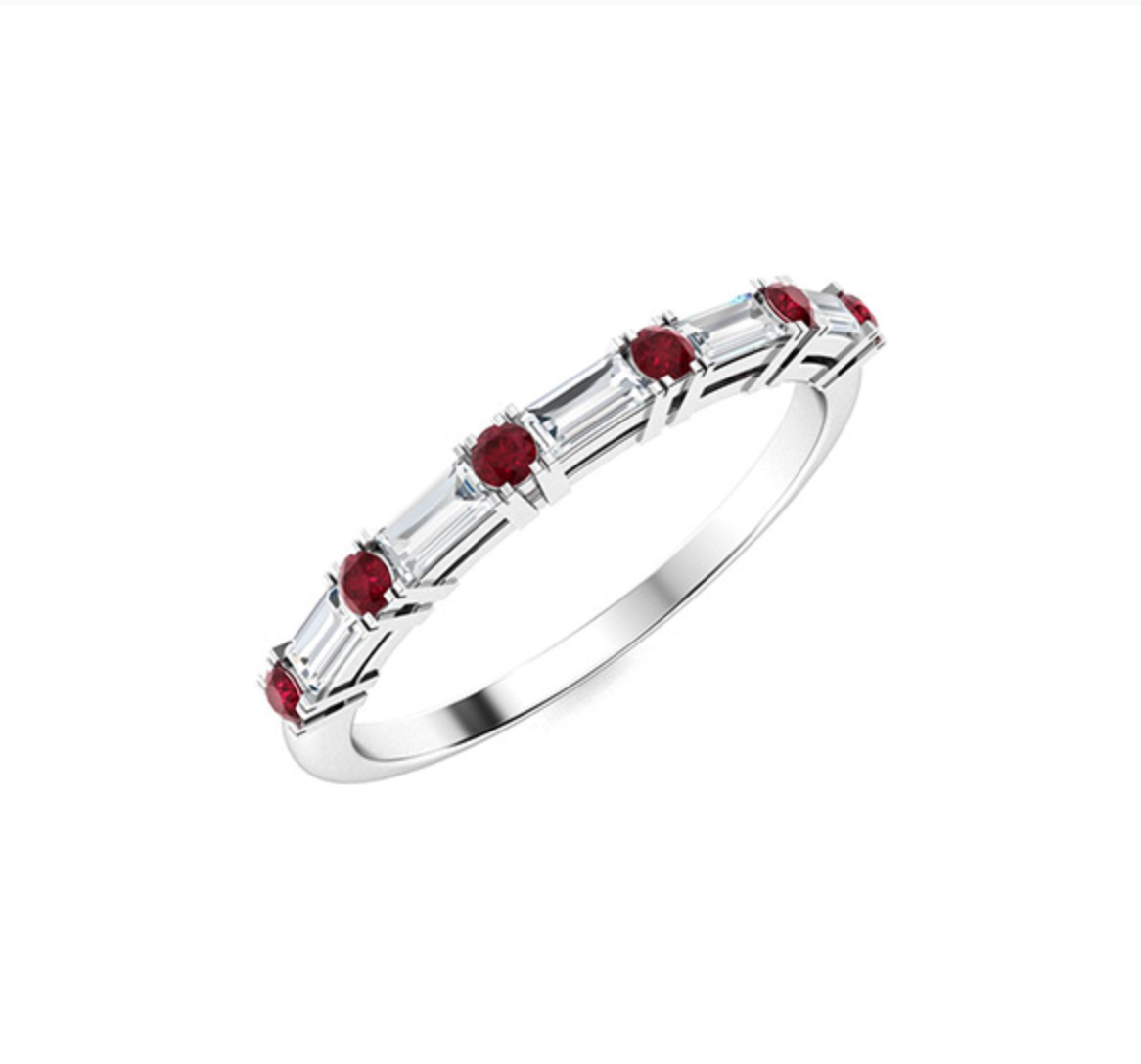 Ruby and VS Diamond Wedding Ring