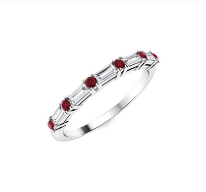 Ruby and VS Diamond Wedding Ring