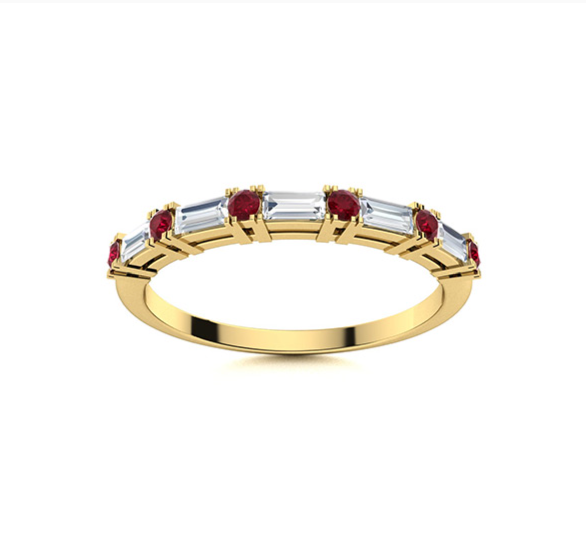 Ruby and VS Diamond Wedding Ring