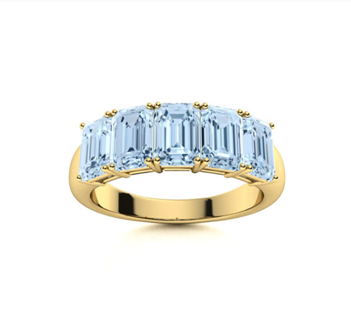 Emerald Aquamarine Wedding Ring