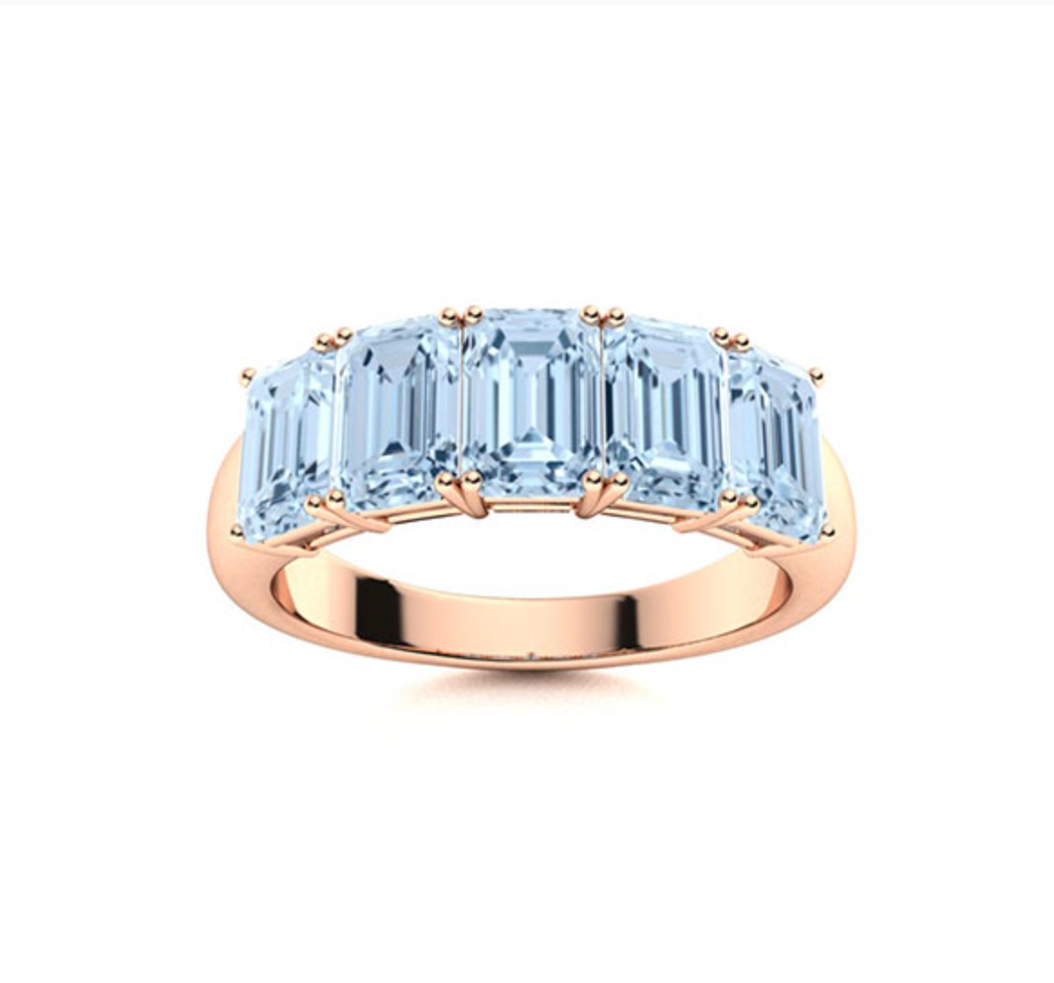 Emerald Aquamarine Wedding Ring