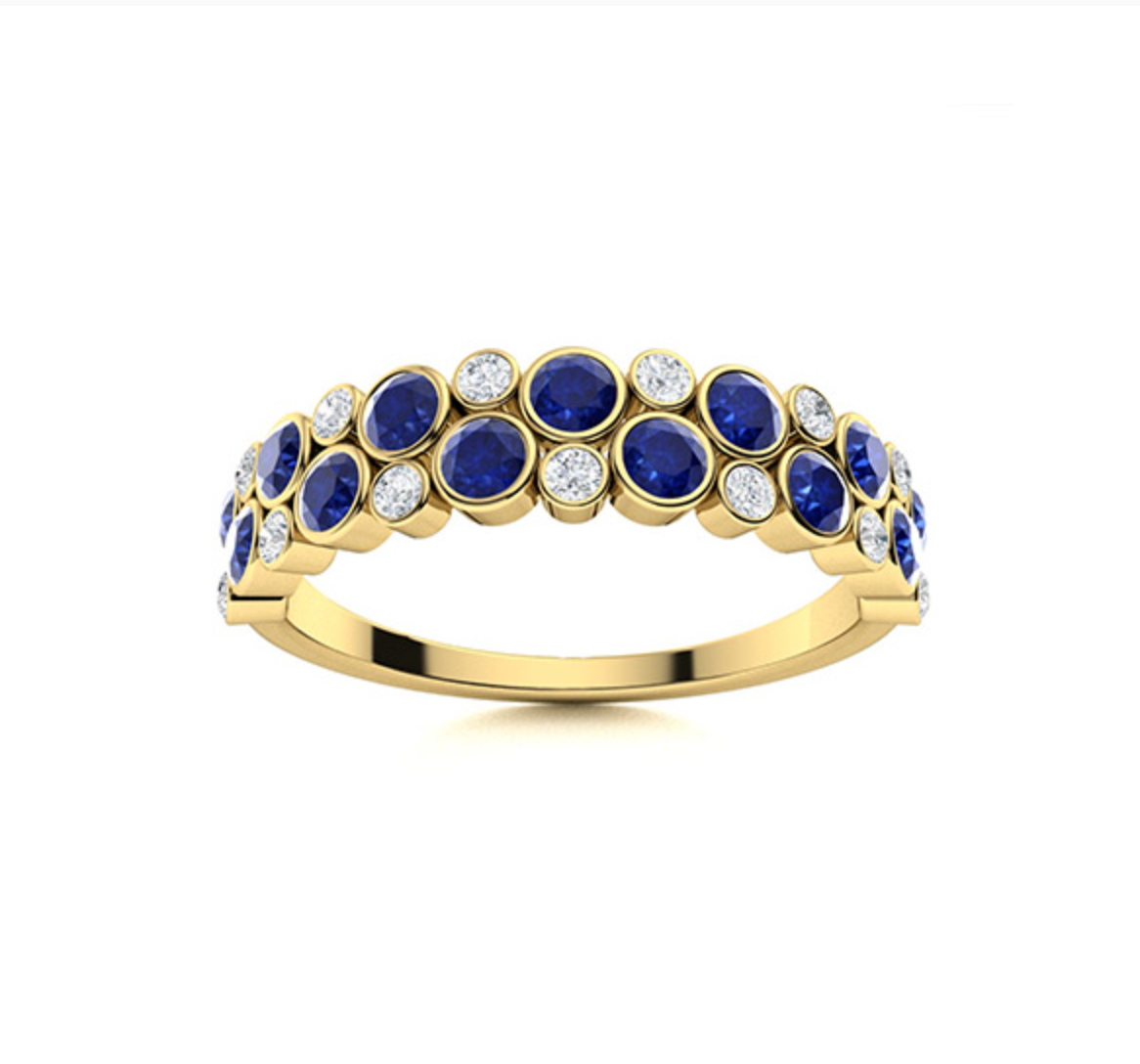 Sapphire and Diamond Wedding Ring