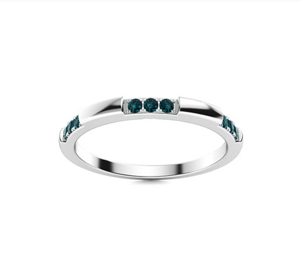 Blue Diamond Wedding Ring