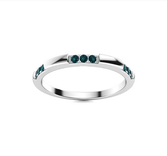 Blue Diamond Wedding Ring