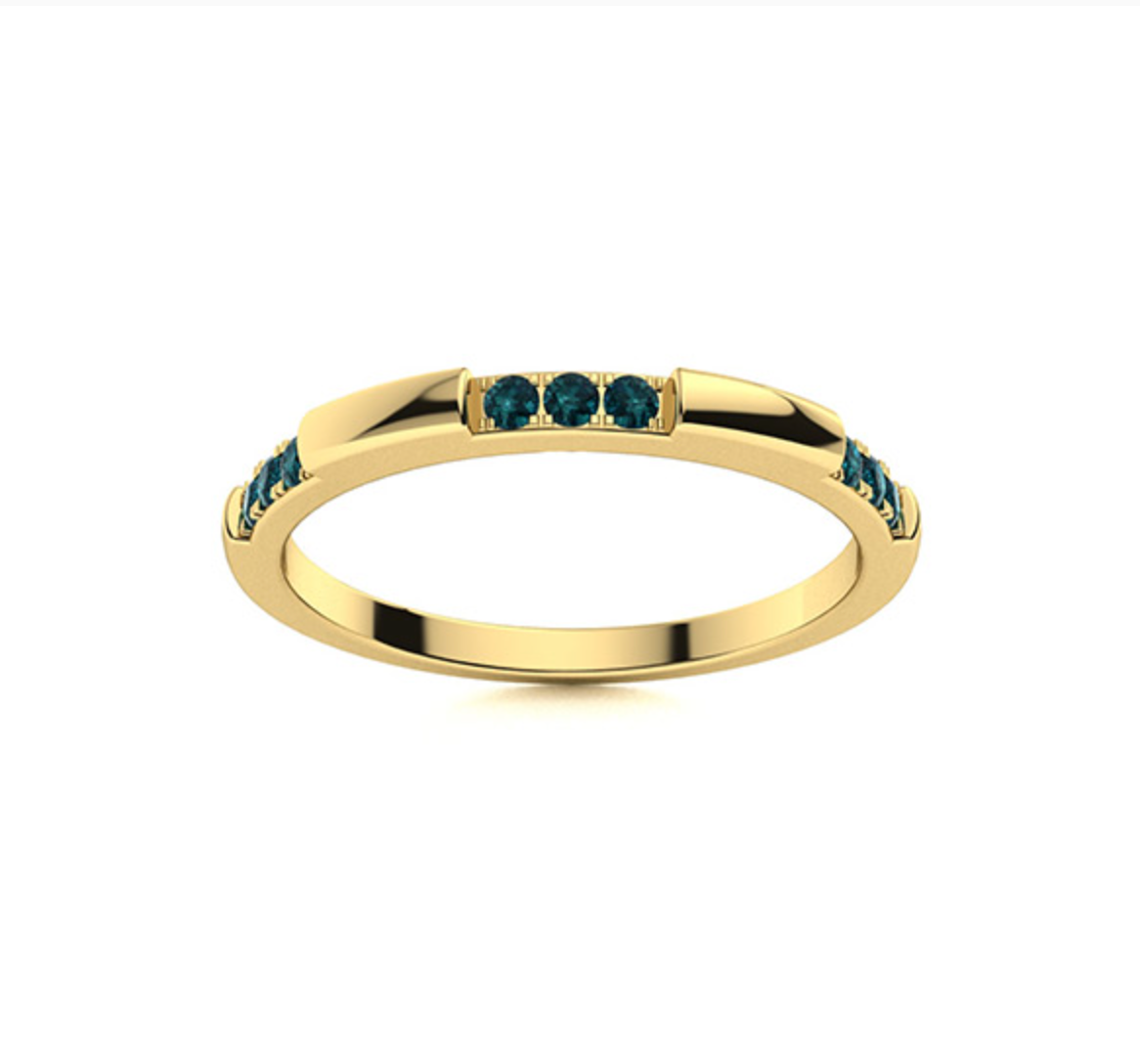 Blue Diamond Wedding Ring