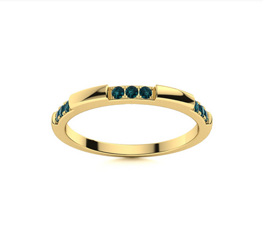 Blue Diamond Wedding Ring