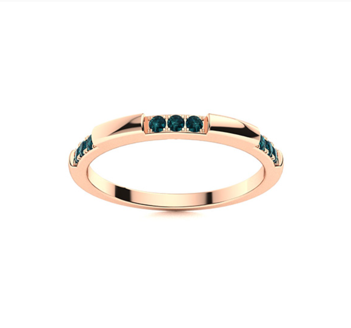 Blue Diamond Wedding Ring