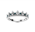 Blue Diamond and Diamond Wedding Ring