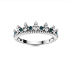 Blue Diamond and Diamond Wedding Ring