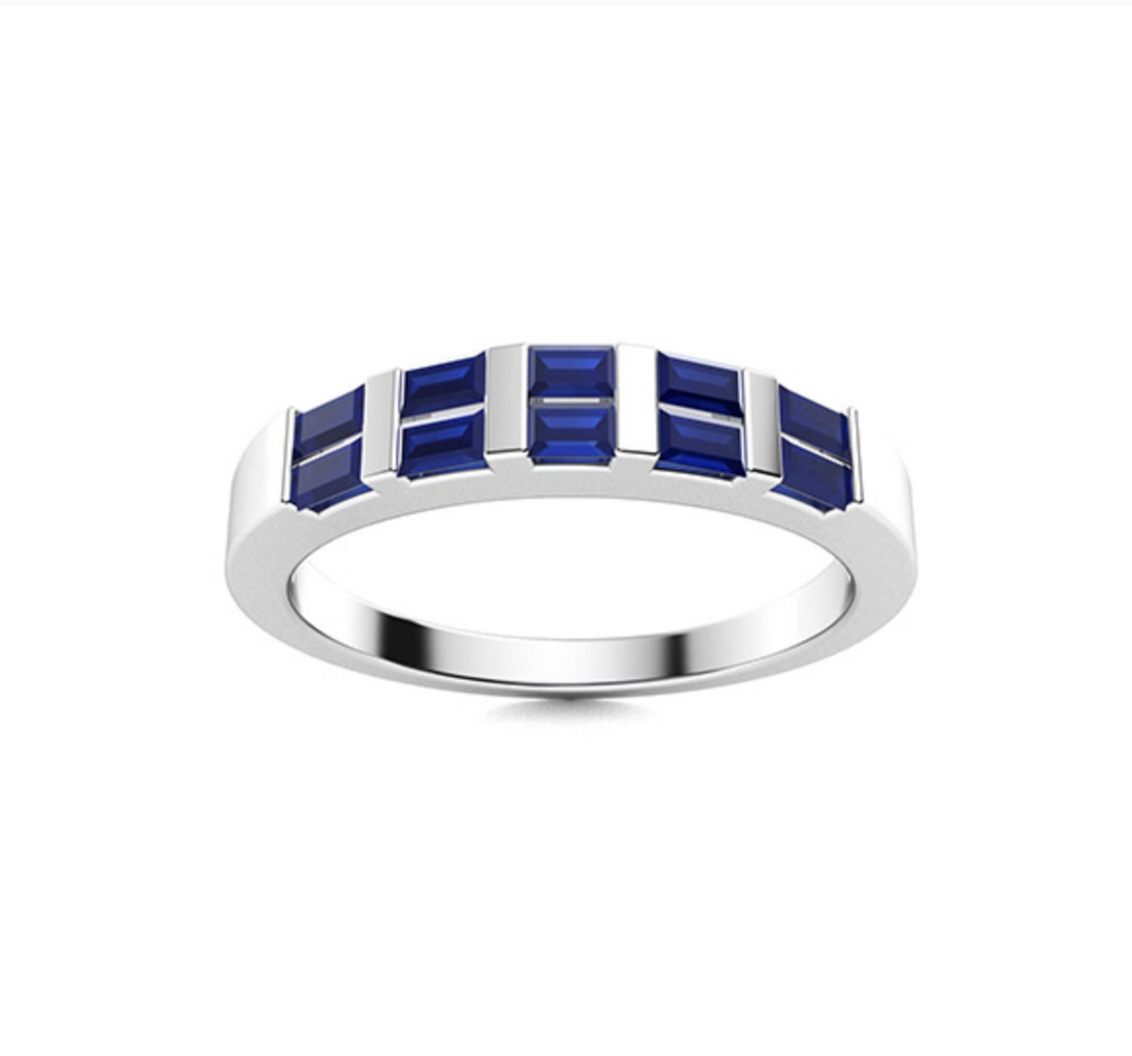 Double Sapphire Wedding Ring