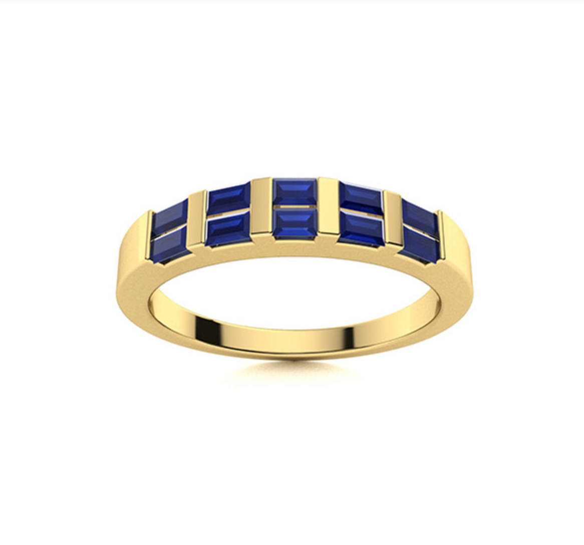Double Sapphire Wedding Ring