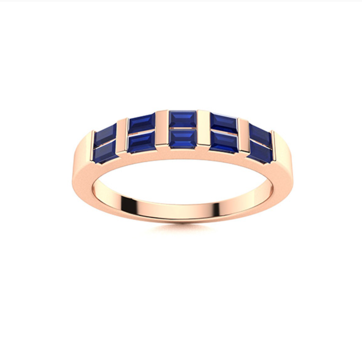 Double Sapphire Wedding Ring