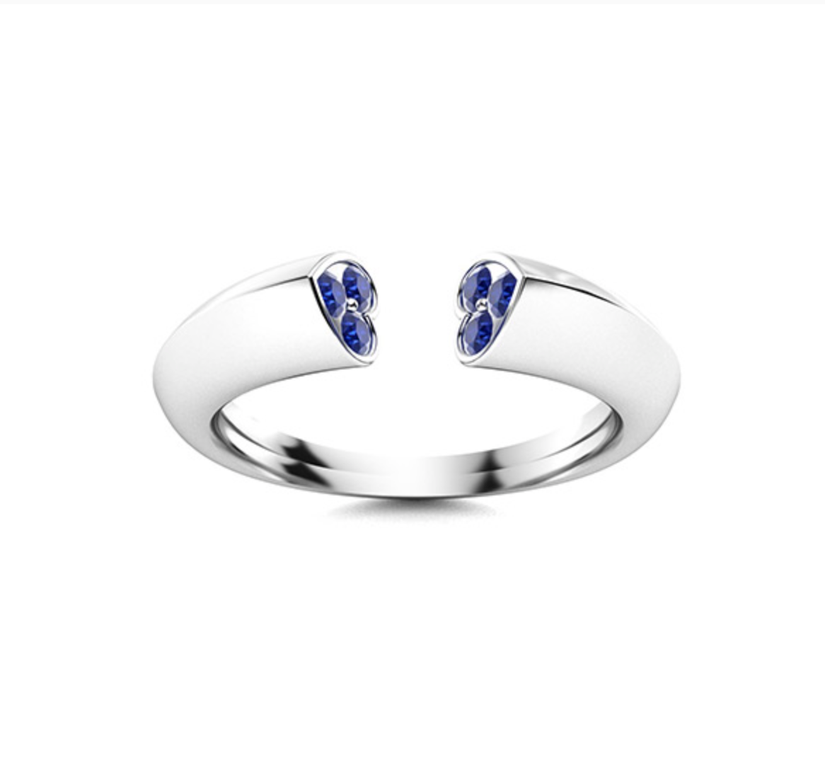 Round Sapphire Wedding Ring