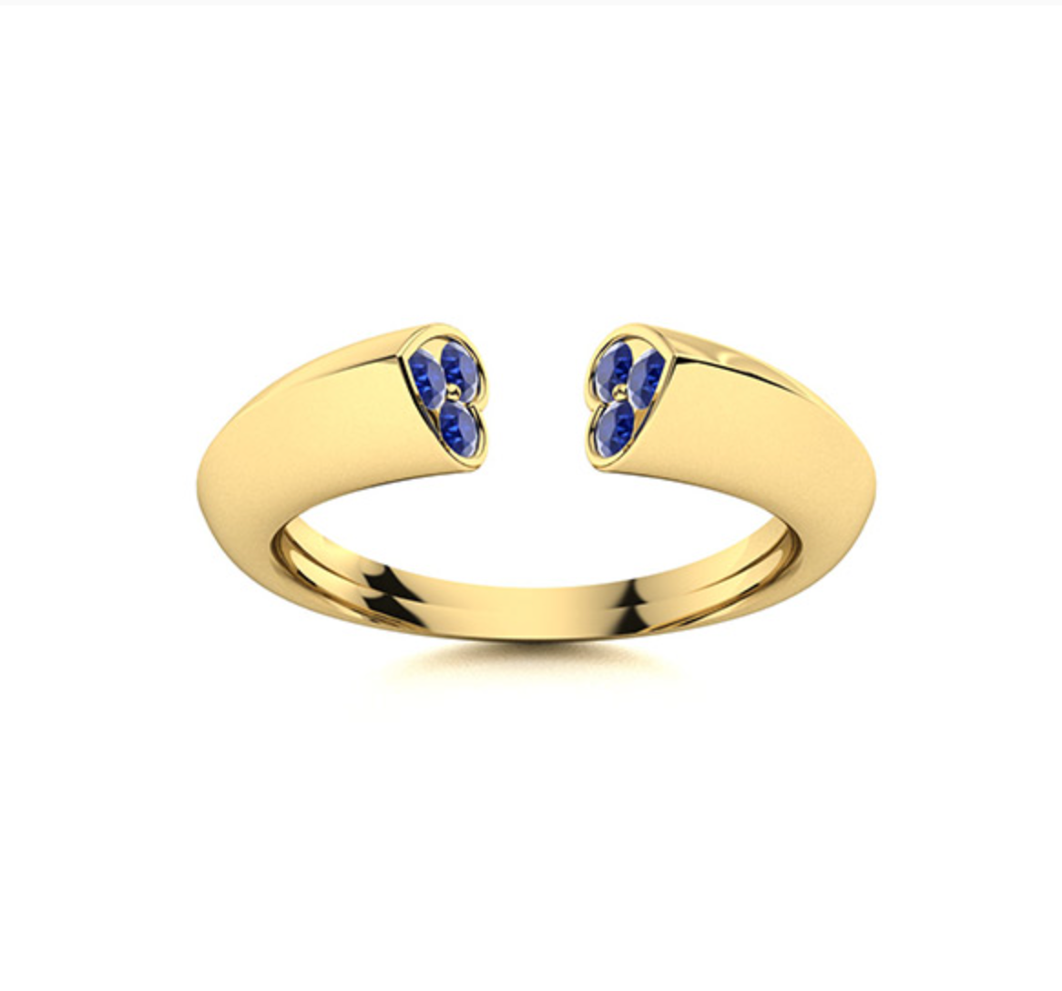 Round Sapphire Wedding Ring