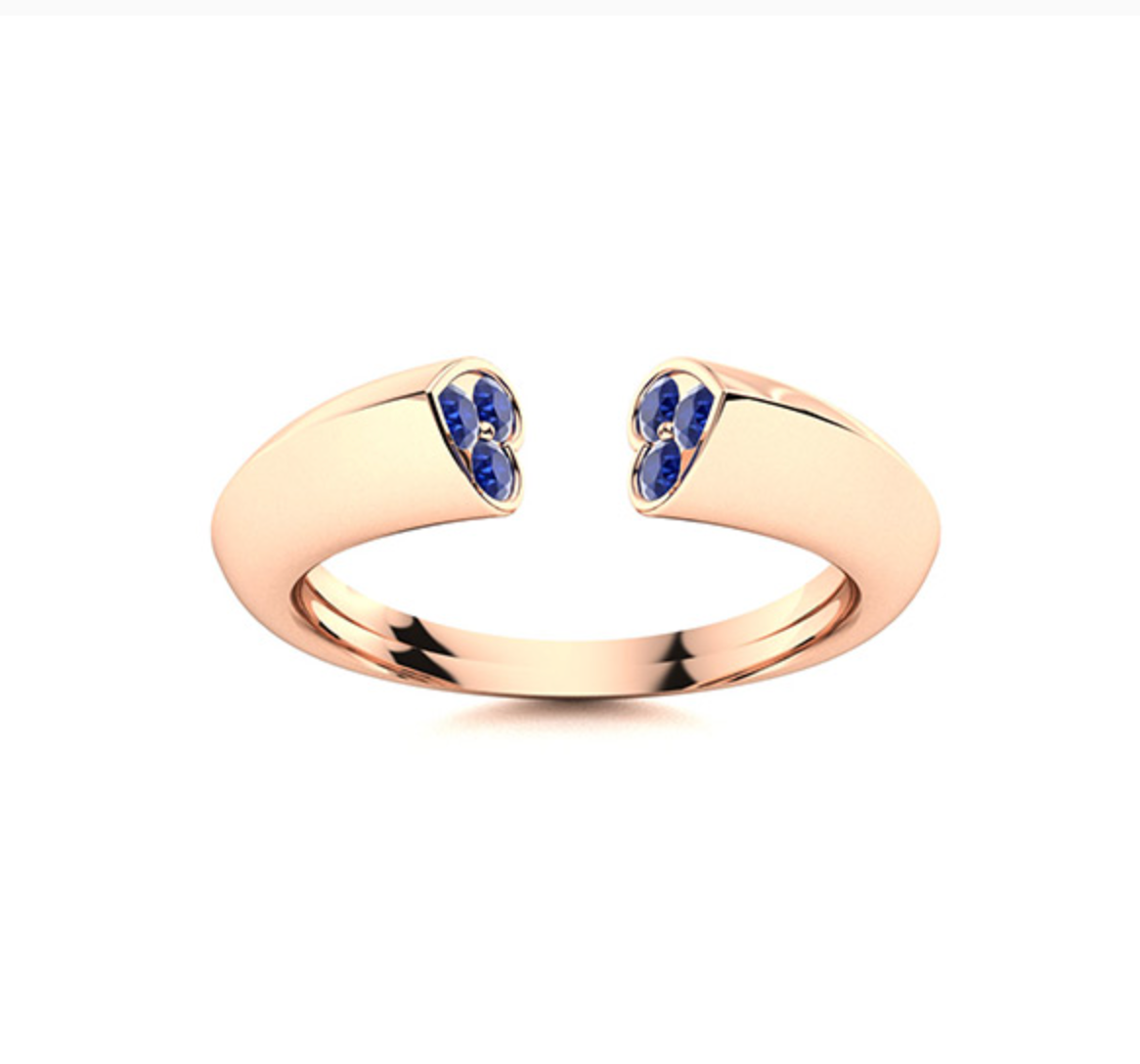 Round Sapphire Wedding Ring