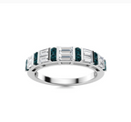 Blue Diamond and VS Diamond Wedding Ring