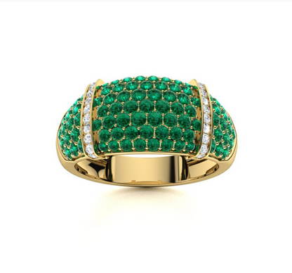 Emerald and Diamond Wedding Ring