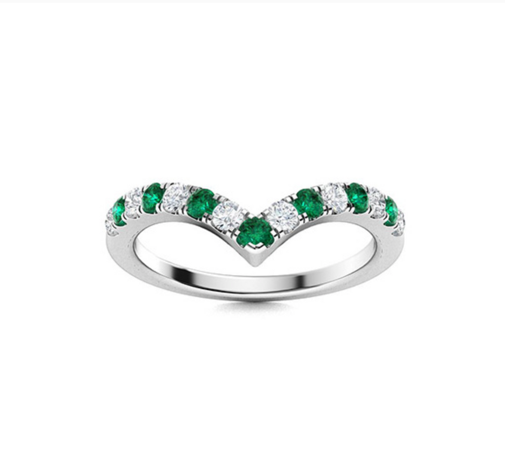 Emerald and Diamond Wedding Ring