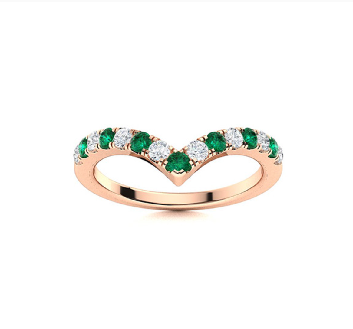 Emerald and Diamond Wedding Ring