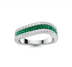 Emerald and Diamond Wedding Ring