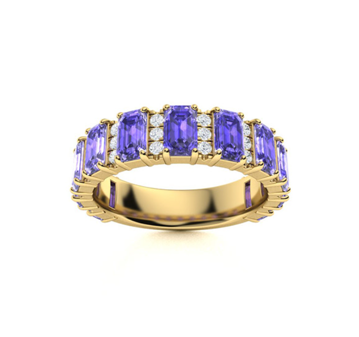 Tanzanite and Diamond Wedding Ring