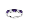 Amethyst and Diamond Wedding Ring