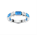Blue Topaz and Diamond Wedding Ring