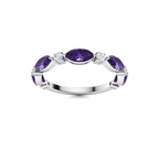 Amethyst and Diamond Wedding Ring