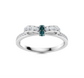 Blue Diamond and Diamond Wedding Ring