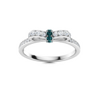 Blue Diamond and Diamond Wedding Ring