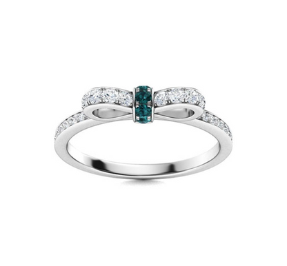 Blue Diamond and Diamond Wedding Ring