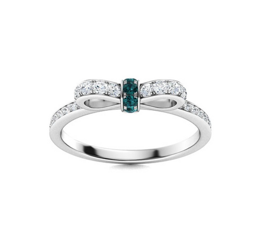 Blue Diamond and Diamond Wedding Ring