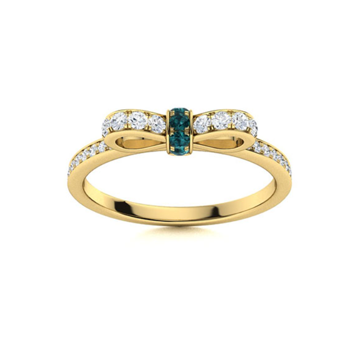 Blue Diamond and Diamond Wedding Ring