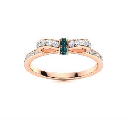 Blue Diamond and Diamond Wedding Ring