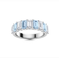 Aquamarine and VS Diamond Wedding Ring