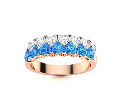 Blue Topaz and VS Diamond Wedding Ring