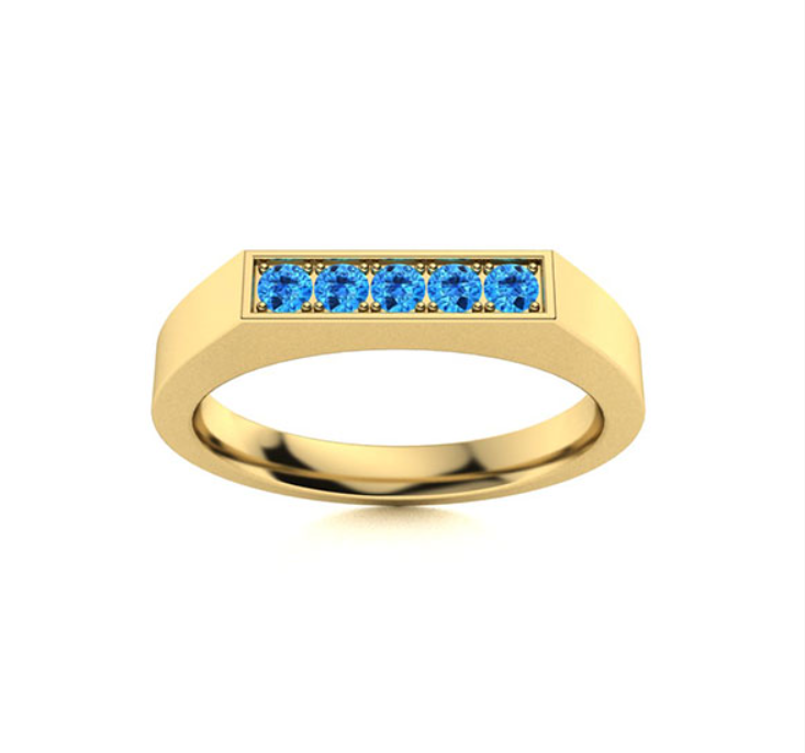 Blue Topaz Wedding Ring